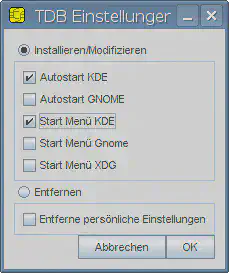 Setting autostart options for the current user