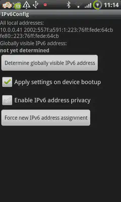 Android-IPv6Config after
startup