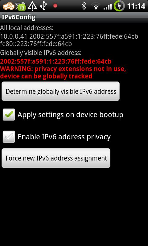 IPv6Configafter fetching global IPv6 address without privacy extensionsenabled